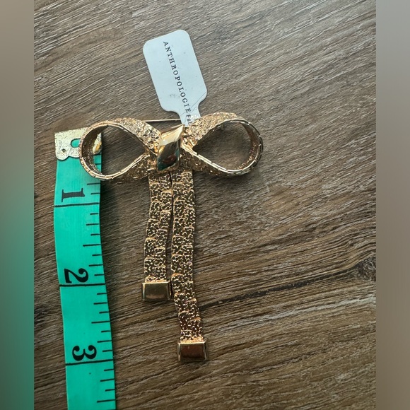Nwt Anthropologie Gold Nugget Ribbon Brooch - Picture 6 of 6